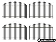 Art-Nr. 14003 - Hoher Gartenzaun - Höhe ca. 10mm - Länge ca. 12cm - 8 Elemente