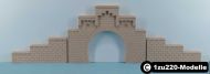 Art-Nr. 30101 - Zweigleisiges Tunnelportal "Ippensen" mit zwei Stützmauern - braun
